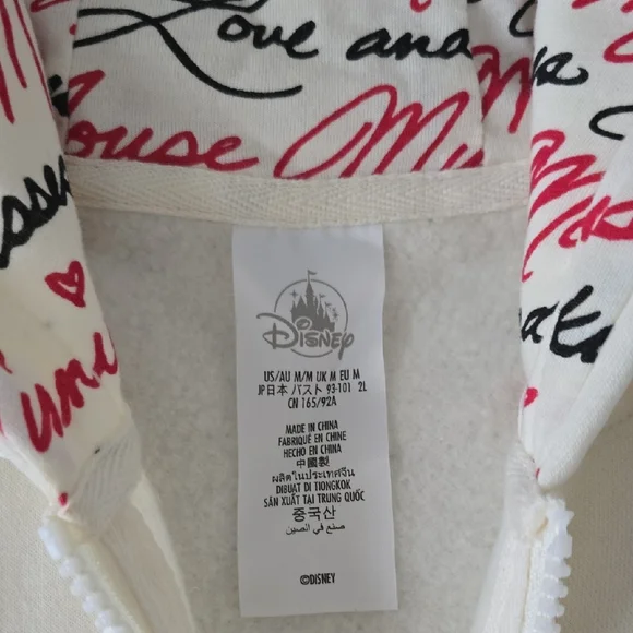 Disney Cream Zip-Up Hoodie with Minnie Mouse Design - Picture 4 of 5